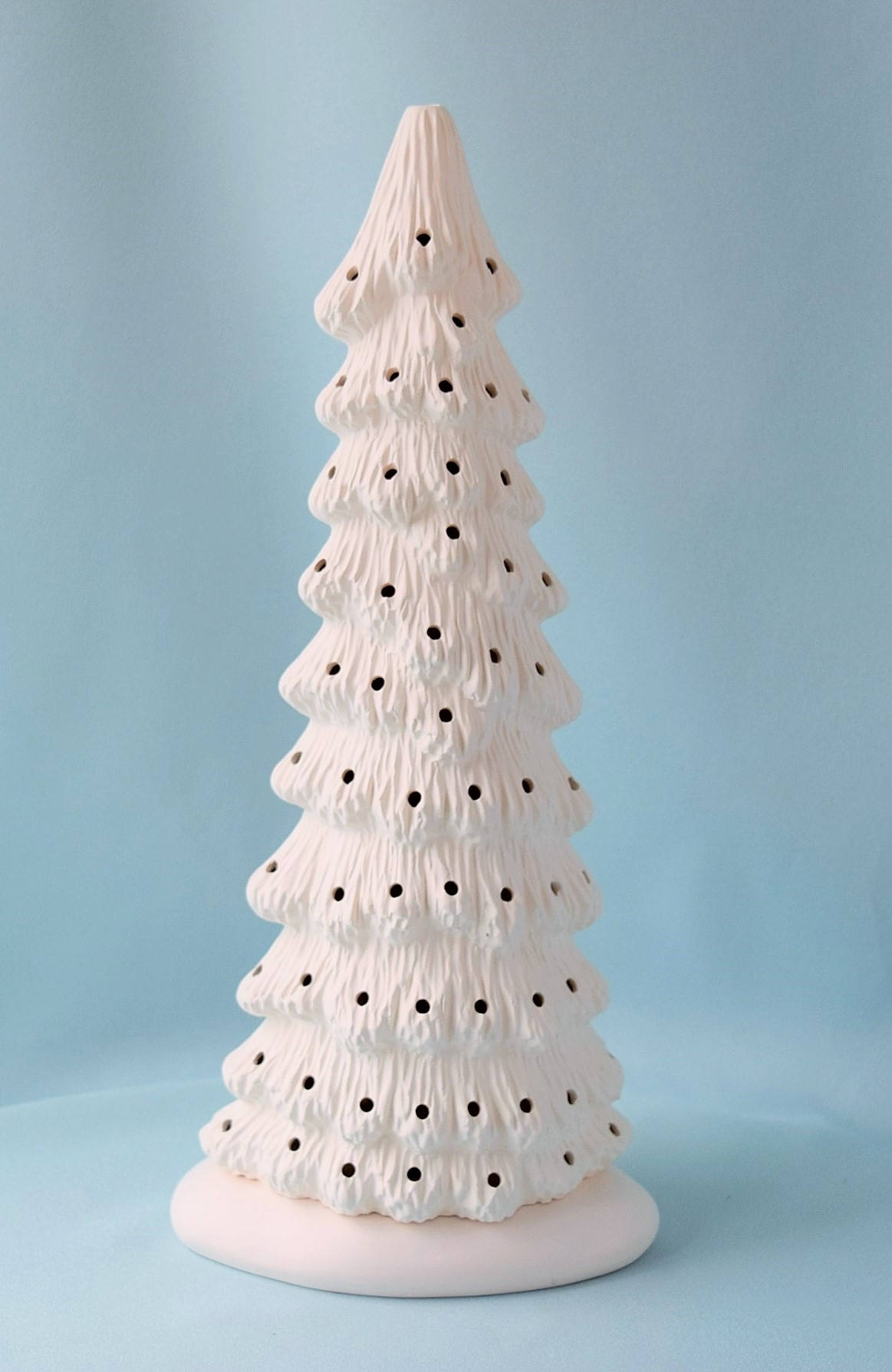 Vintage Style Ceramic Christmas Tree, Bisque