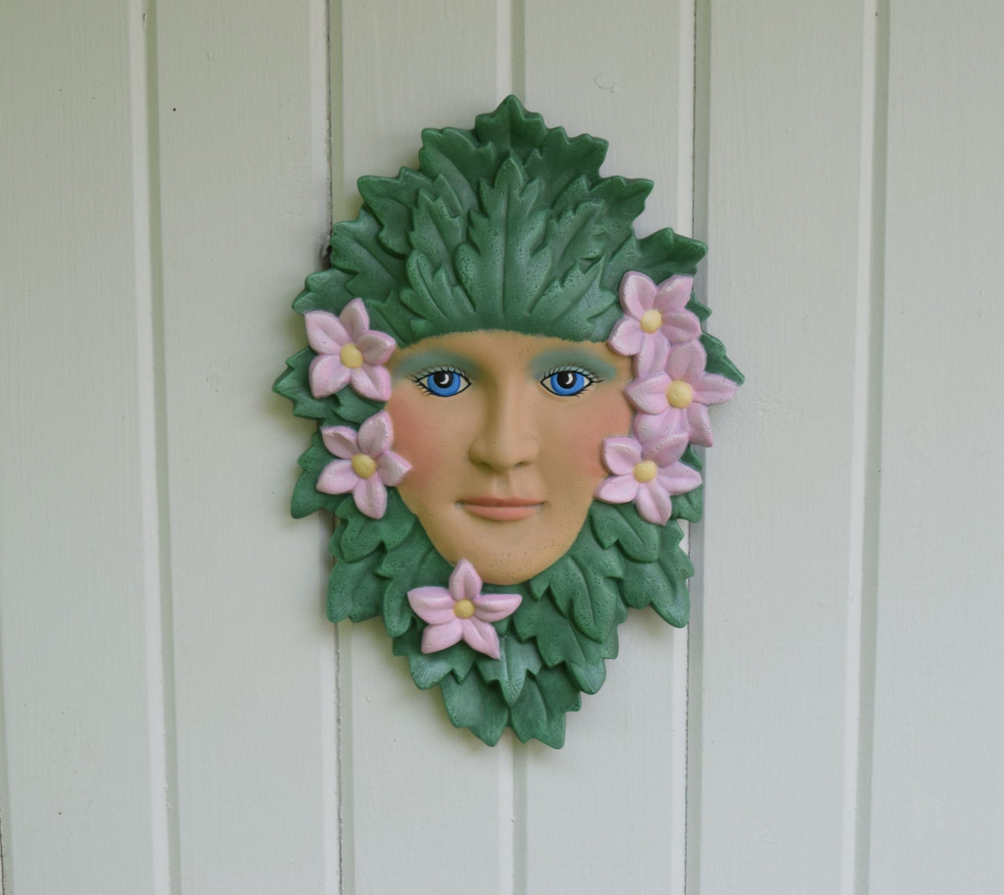 Mother Nature Wall Hanging | Magnolia Fence Art| Zen Garden Decor | Green Lady | Flower Face Garden Plaque