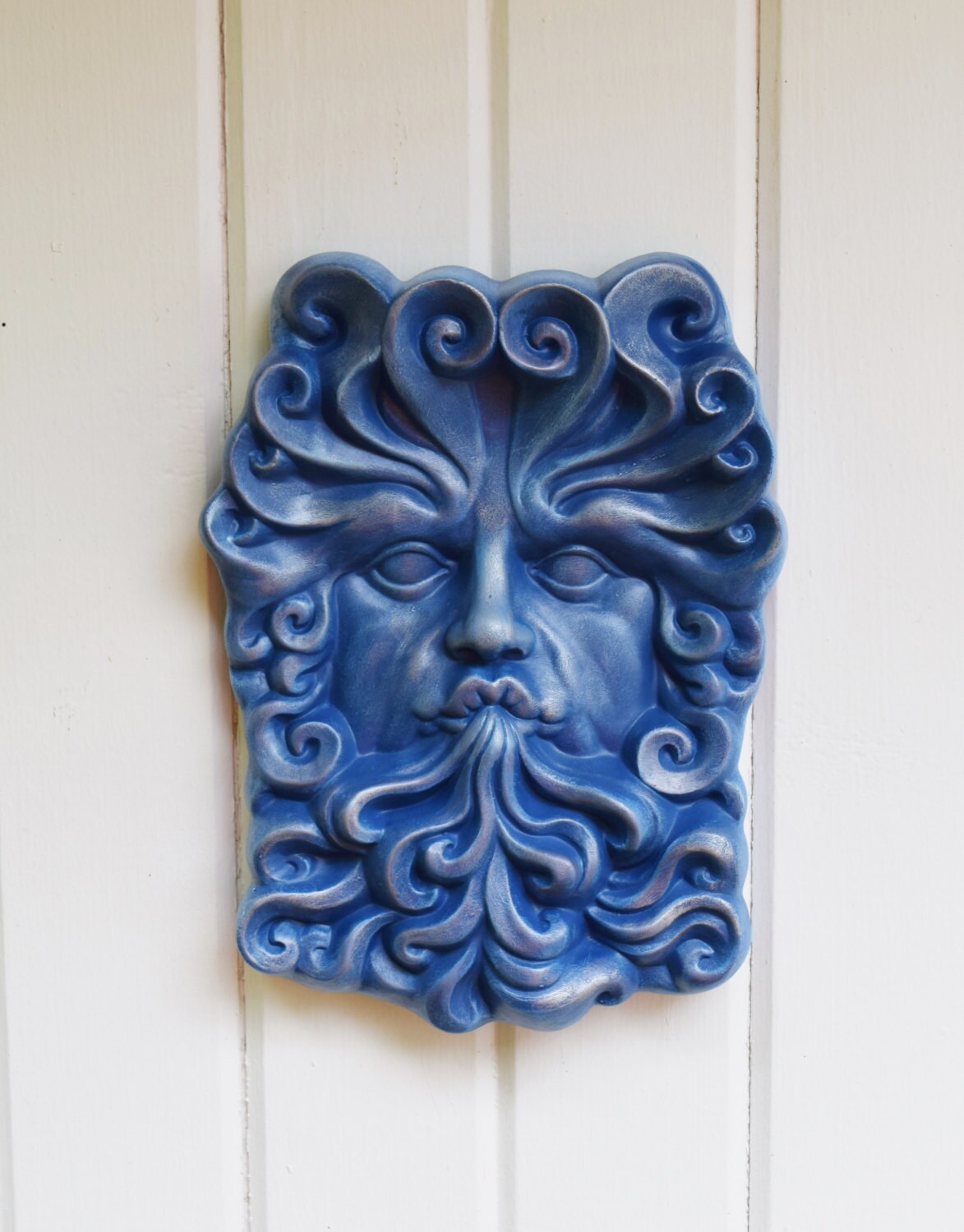 Garden Face plaque | Yard Art | Garden Decor | Air Sign Aquarius | Zodiac | Wall Hanging | Gift for Her | Hanging Wall Art