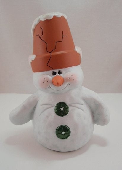 DIY BISQUE | Snowman with a Garden Pot Hat | Ready To Paint