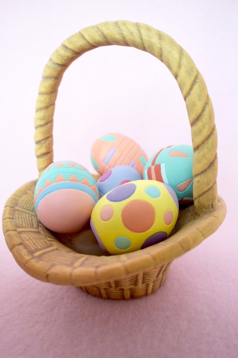 Ceramic Easter Egg Basket and Catchall