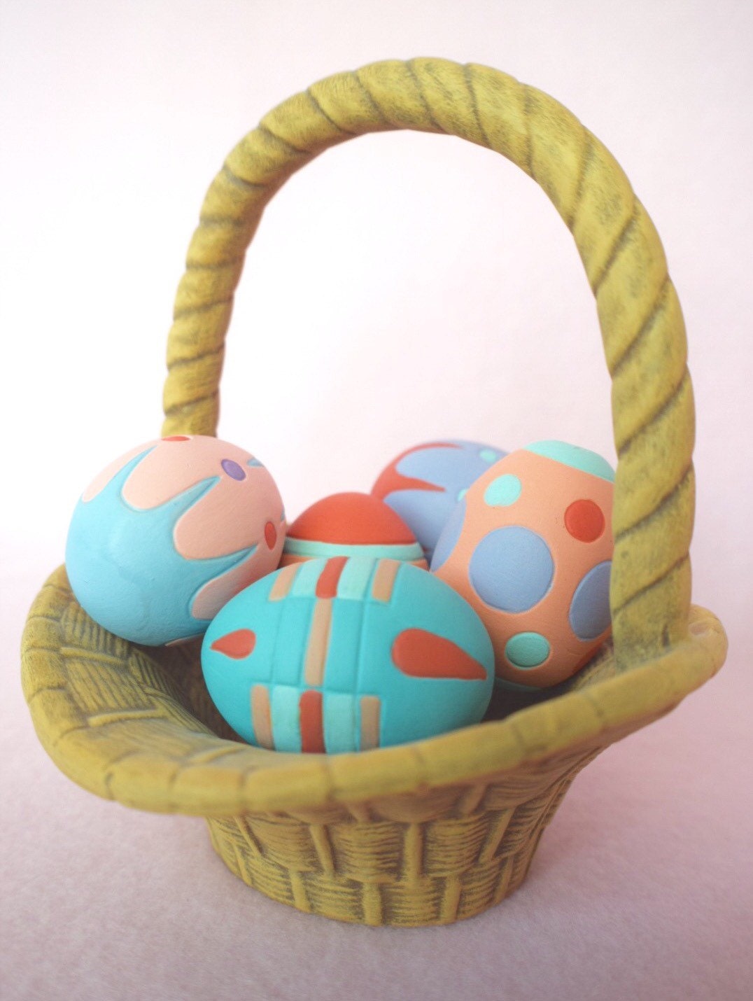 Ceramic Easter Egg Basket and Catchall