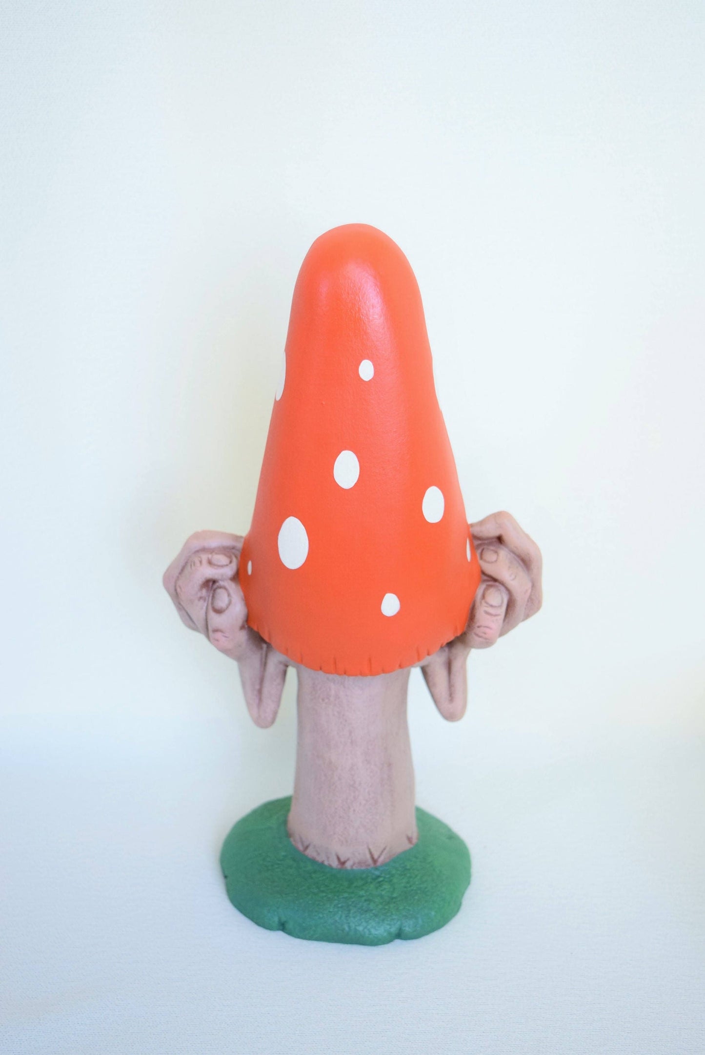 Mushroom Yard Art - Garden Decor Mushroom - Funny Mushroom Man - Mushroom With Polka Dots - Garden Decor -Orange Mushroom - Mothers day gift