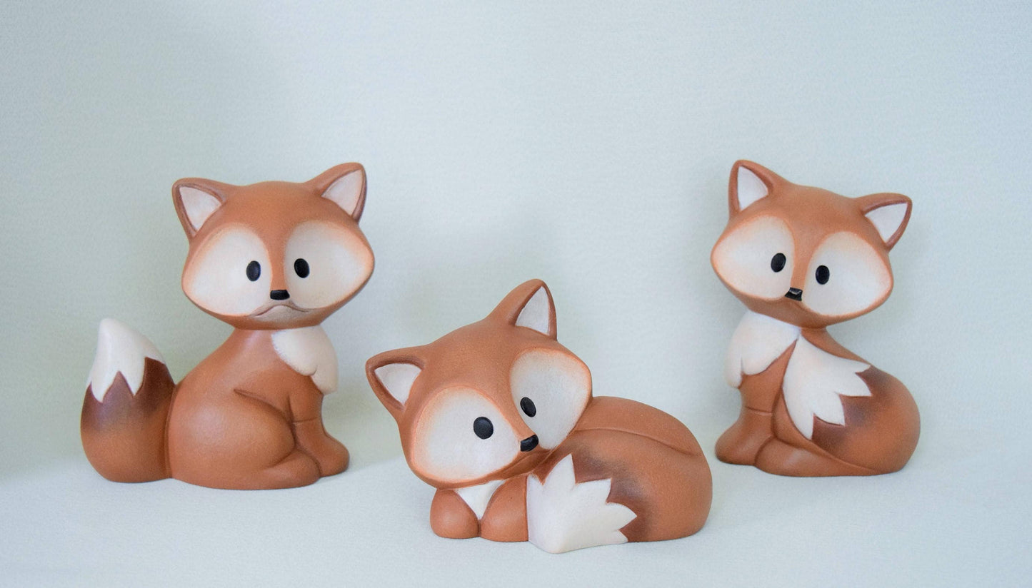 Ceramic Fox - For Fox Sake - Fox Home Decor - Fox Yard Art - Cute Fox - Woodland animal - Fox Baby Shower Decorations - Fox Baby gift -