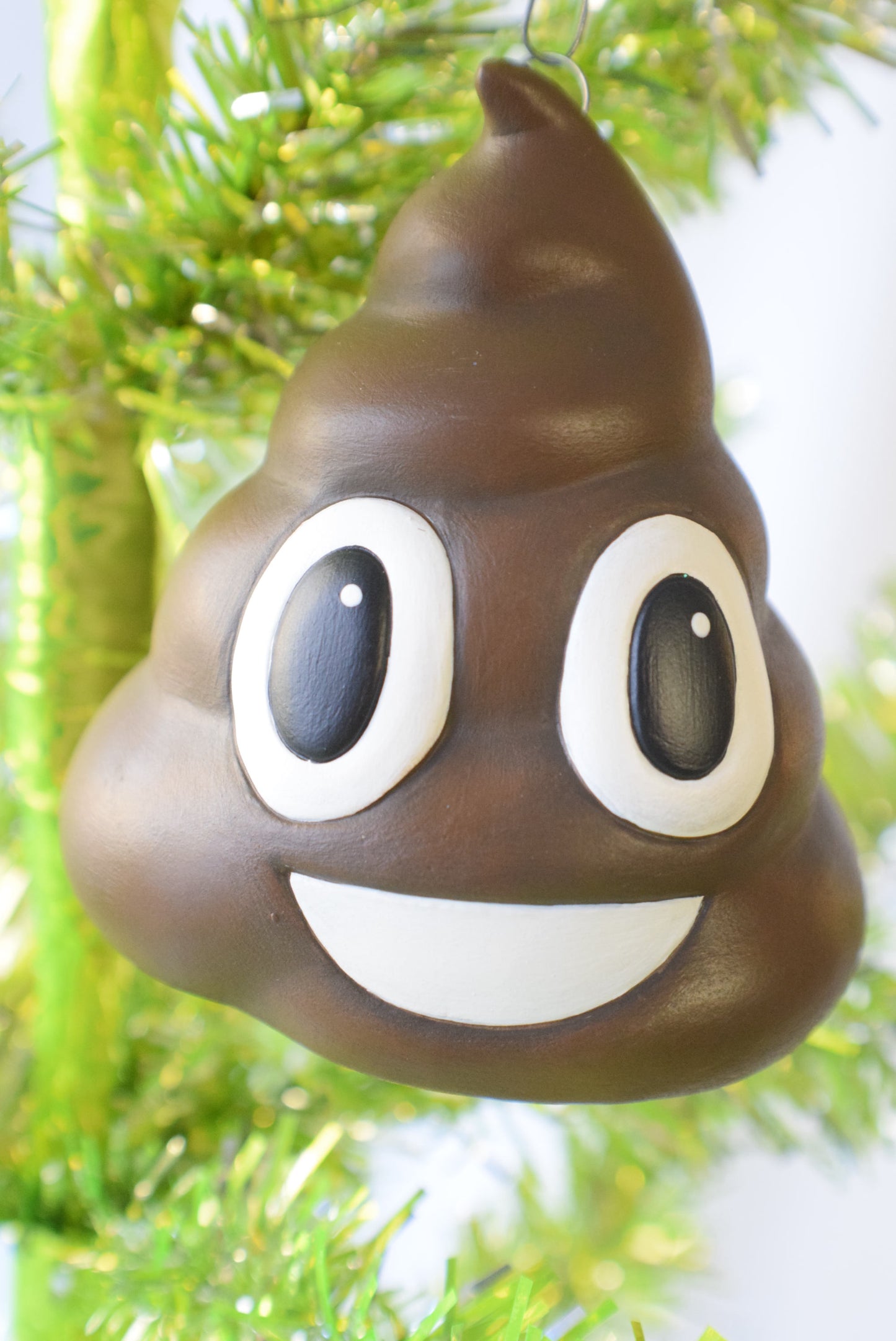 Emoji ornament - Ceramic Poop - Poop Emoji Birthday - Brown Poop - Poop Emoji Decor - Poop Christmas gift - Gift under 15