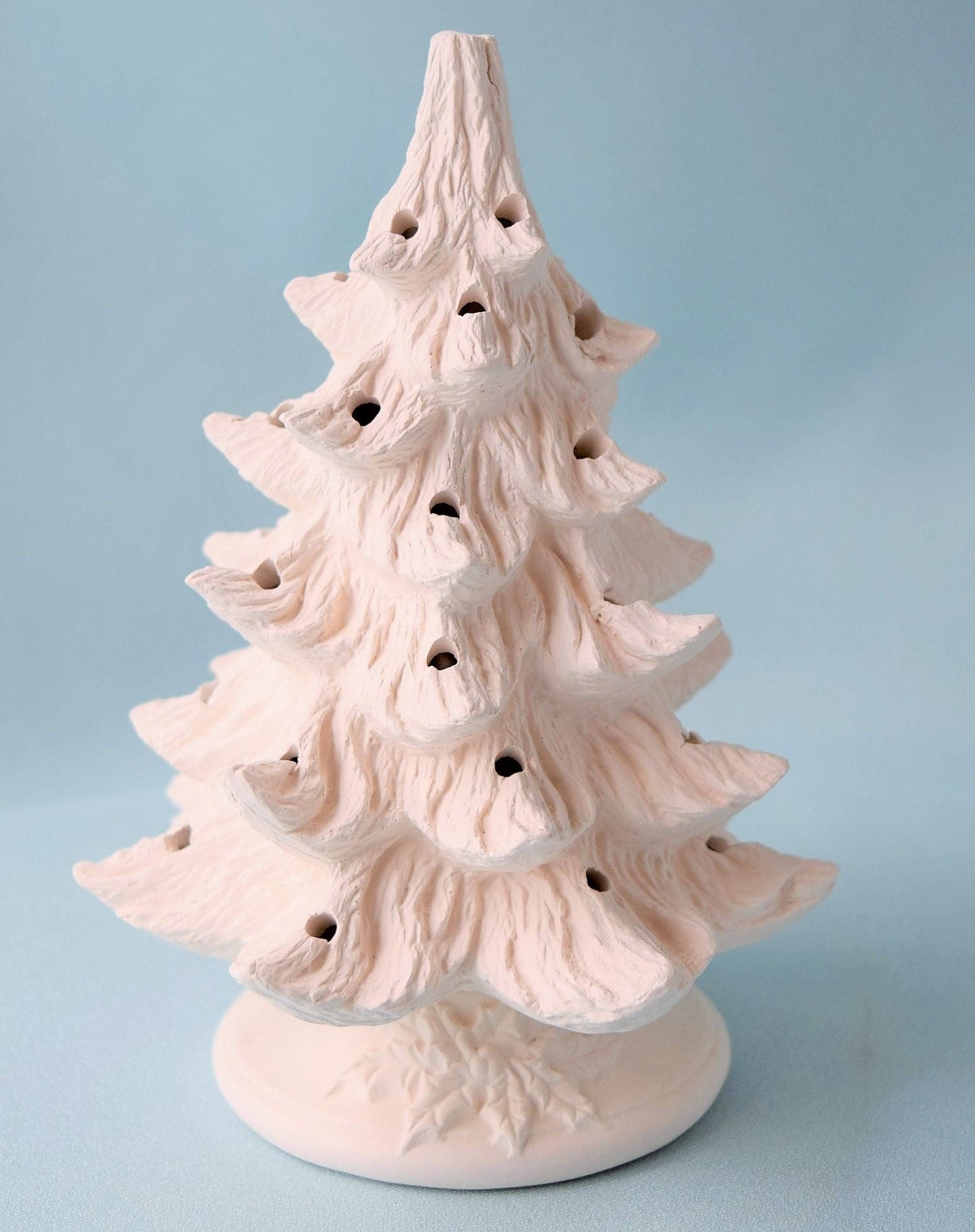 Vintage Style Lighted Christmas Tree 11 inch -  Bisque Christmas tree - DIY Christmas tree - Ready to paint Christmas tree