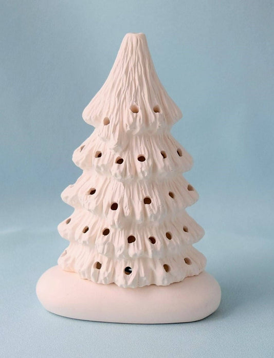 Ceramic Christmas tree in bisque - 5.75 inches tall -  Tree - Ready to paint - Painting project - DIY ceramics