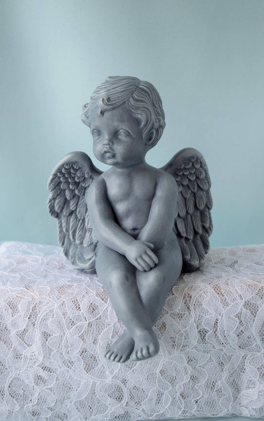 Cherub Statue - Valentines Decor - Valentines Day Gift for her - Cherub Figurine - Cupid Decor - Baby Angel Figurine - Angel Decor