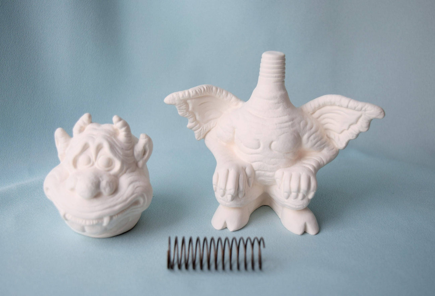 Gargoyle Bobble Head - Ceramic bisque - DIY Ceramic Project - Kids Projects - Ready to Paint Ceramics - Valentines Gift - Paint it yourself