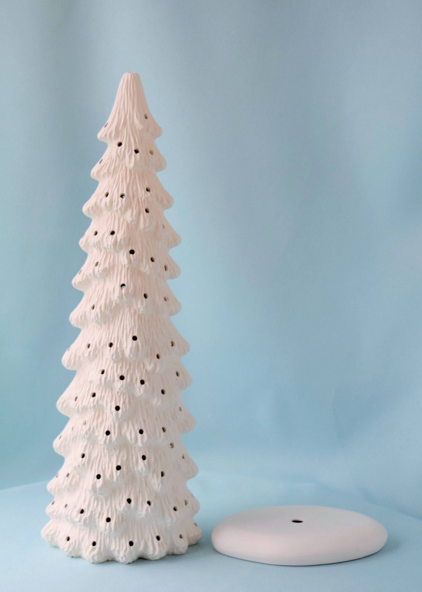 Ceramic Christmas tree in bisque - Slim Christmas Tree - 10.5 inches tall -  Tree - Ready to paint - Painting project - DIY ceramics