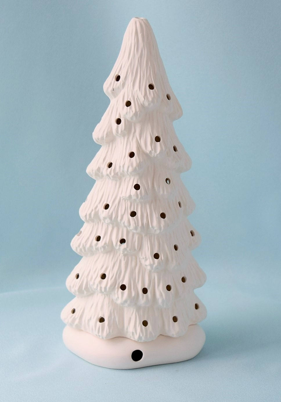 Ceramic Christmas tree in bisque - Slim Christmas Tree - 9 inches tall -  Tree - Ready to paint