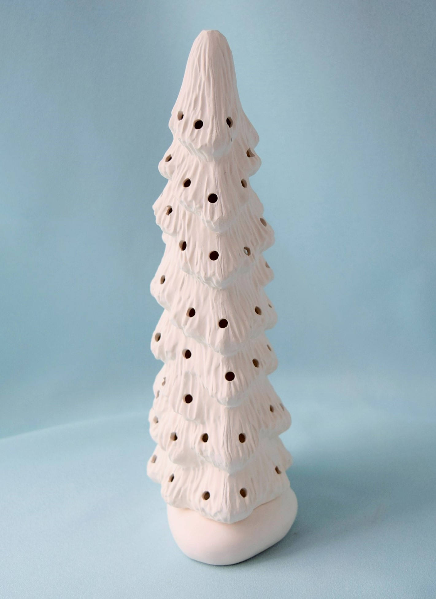 Ceramic Christmas tree in bisque - Slim Christmas Tree - 9 inches tall -  Tree - Ready to paint