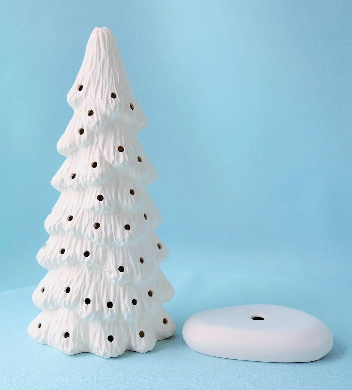 Ceramic Christmas tree in bisque - Slim Christmas Tree - 9 inches tall -  Tree - Ready to paint