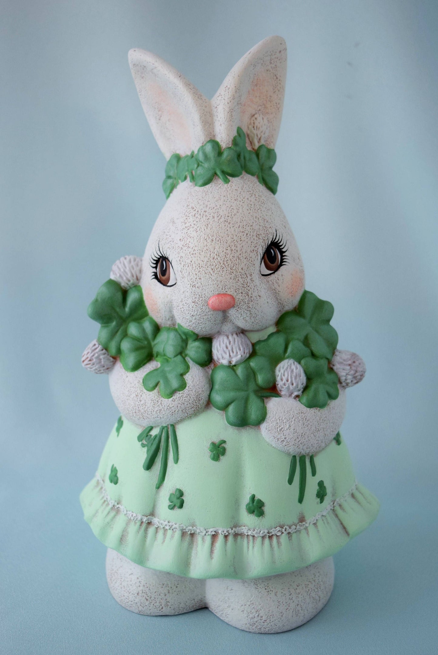 Four Leaf Clover Girl & Boy Bunnies - Bisque - Ready to Paint Do it Yourself Project