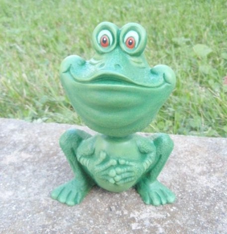 Ceramic Bisque Bobble Head Frog - Ceramic Frog - DIY Ceramics - Kids Projects, Ready to Paint Ceramics - Valentines gift - Paint it yourself