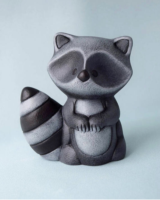 cute raccoon woodland creature figurine