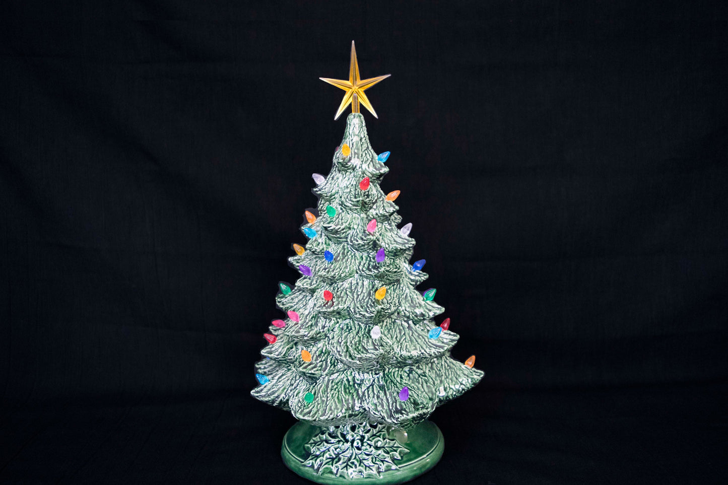 Vintage Style Lighted Christmas Tree - 16 inch -  Bisque Christmas tree - DIY Christmas tree - Ready to paint Christmas tree