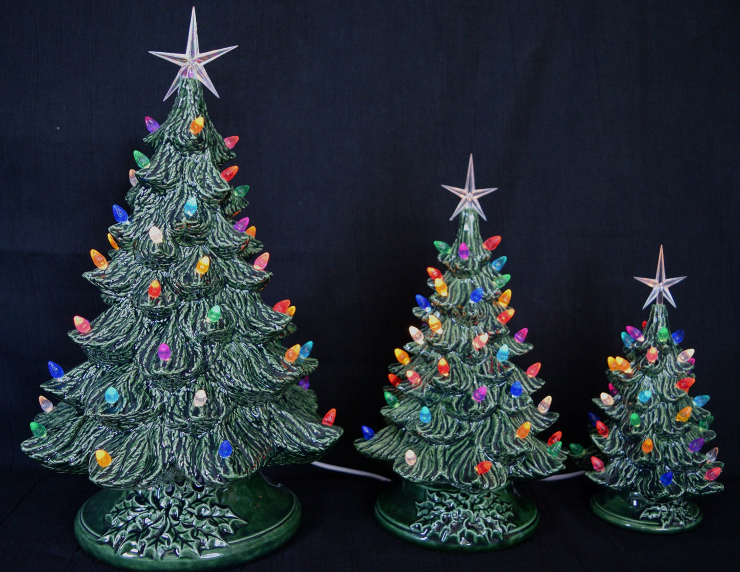 Vintage Style Lighted Christmas Tree - Medium size 11 inch size