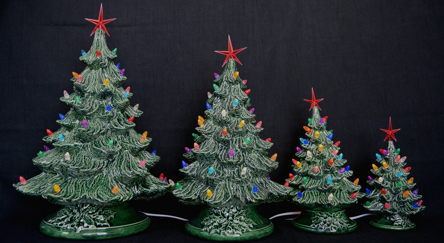 Vintage Style Lighted Christmas Tree - XL size 19 inch -  Bisque - Ready to paint - DIY Christmas tree - kit