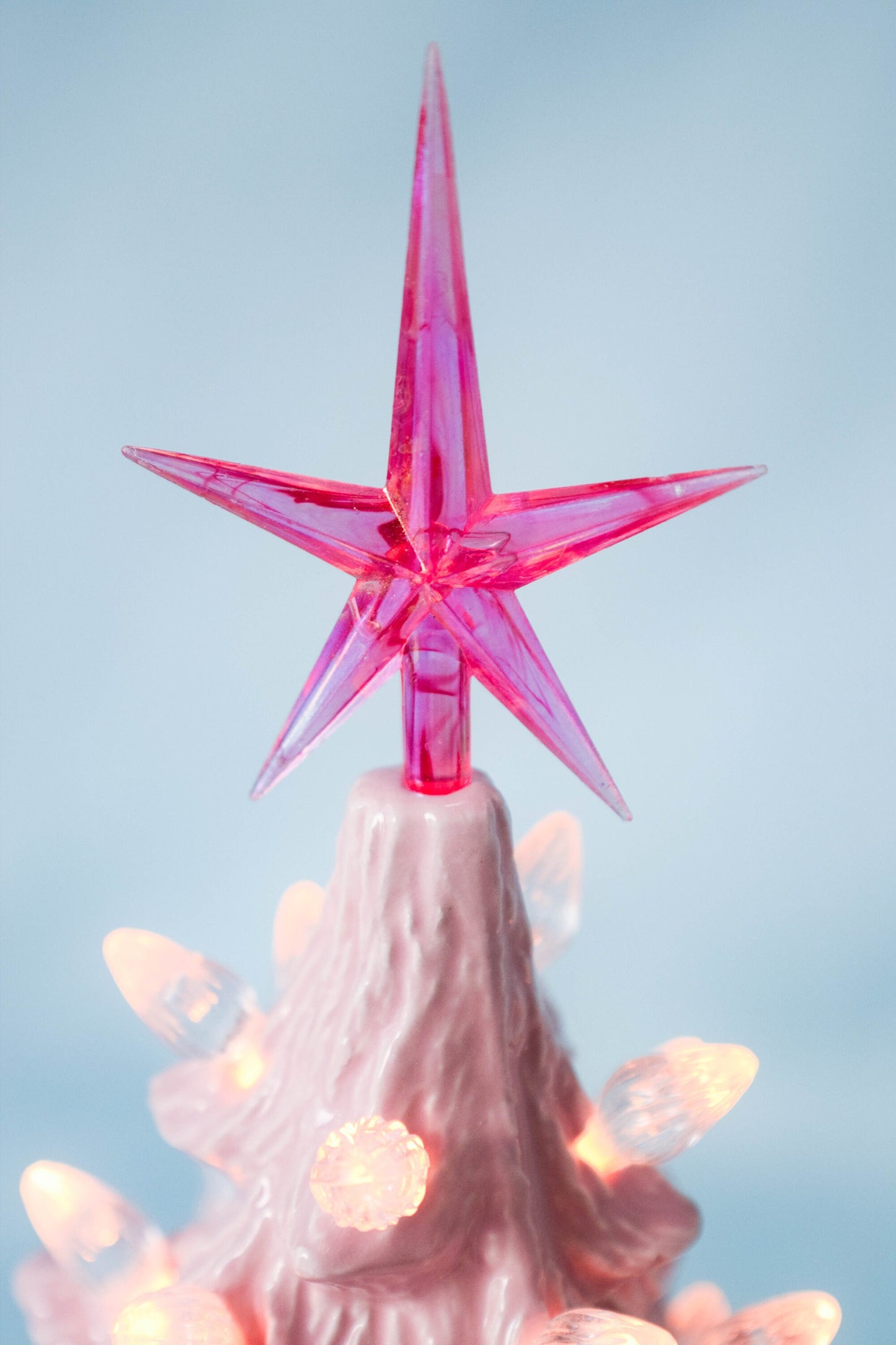 Pink Ceramic Christmas Tree - 8 Inches Tall