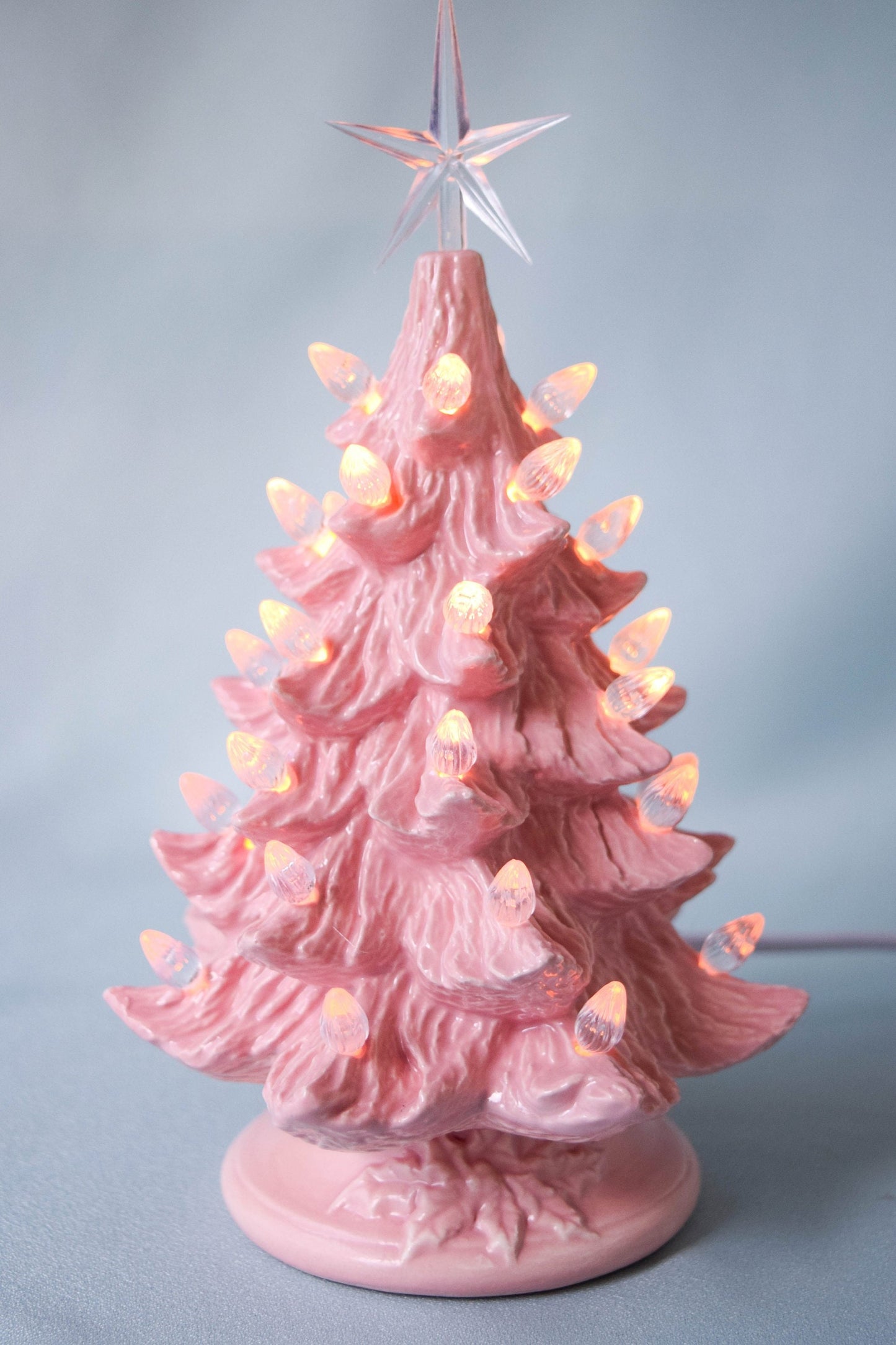 Pink Ceramic Christmas Tree - 8 Inches Tall