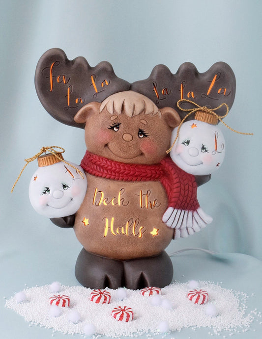 Christmas Holiday Moose lighted - Deck the Halls