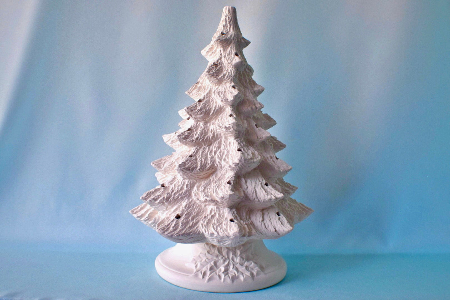 Vintage Style Lighted Christmas Tree - XL size 19 inch -  Bisque - Ready to paint - DIY Christmas tree - kit