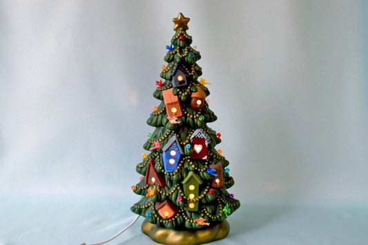 Birdhouse Ceramic Christmas Tree | Finished | Large Tree