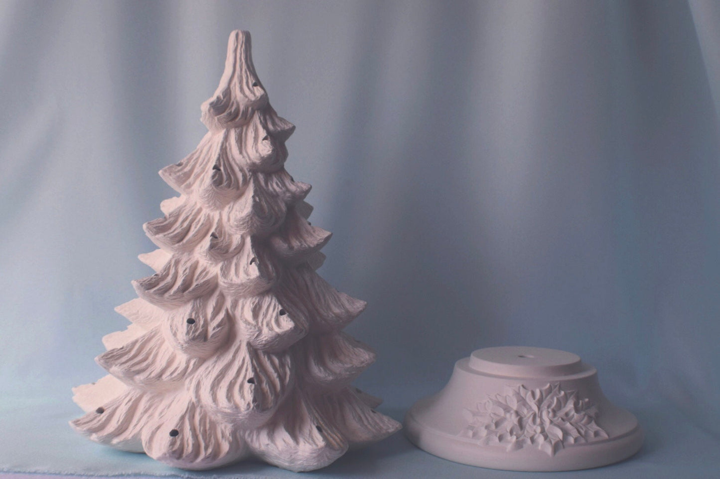 Vintage Style Lighted Christmas Tree - XL size 19 inch -  Bisque - Ready to paint - DIY Christmas tree - kit