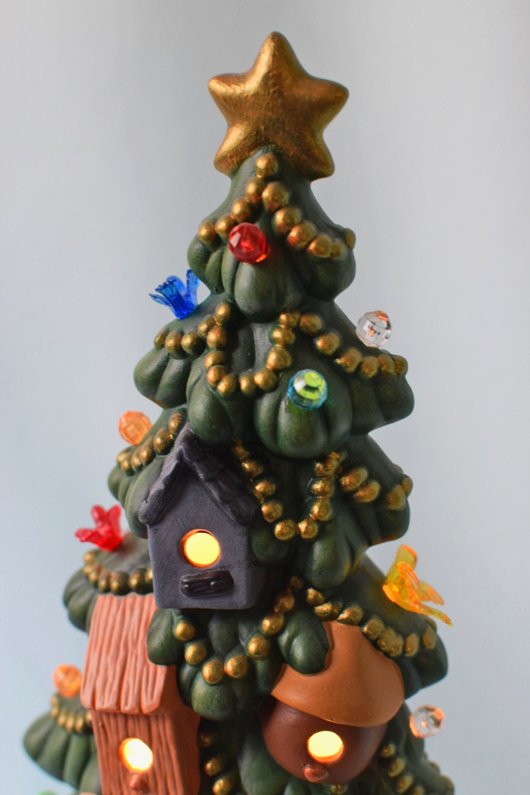 Birdhouse Ceramic Christmas Tree | Finished | Large Tree