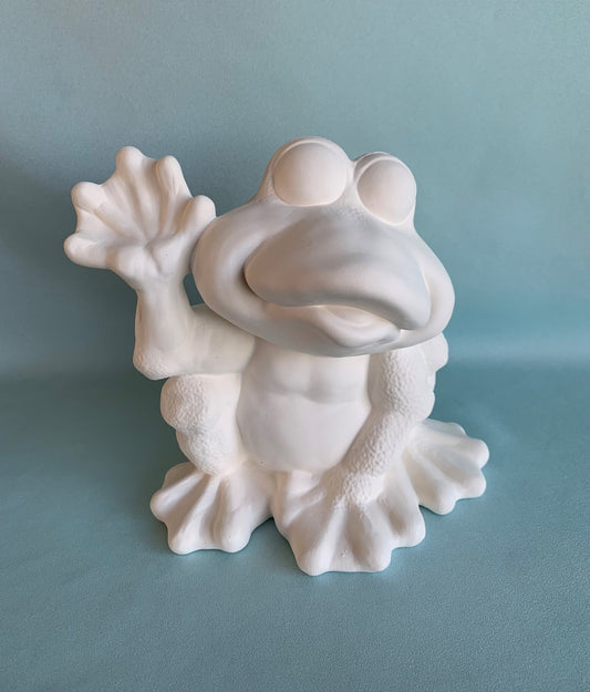 Ceramic Frog Statue - Ready to paint bisque