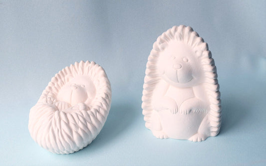 Ceramic Bisque Hedgehogs - DIY ceramics - Cute Hedgehogs - Paint Project - Unfinished Ceramics