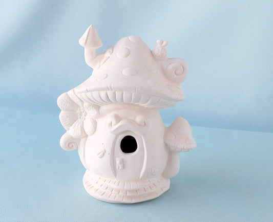 Ceramic Bisque Mushroom Fairy House | Do It Yourself Ceramics | Painting Project | Unfinished Ceramics | Paint Party Kit