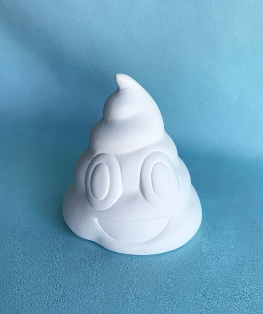 Ceramic Bisque Poop Emoji - Ready to Paint ceramics - DIY Project