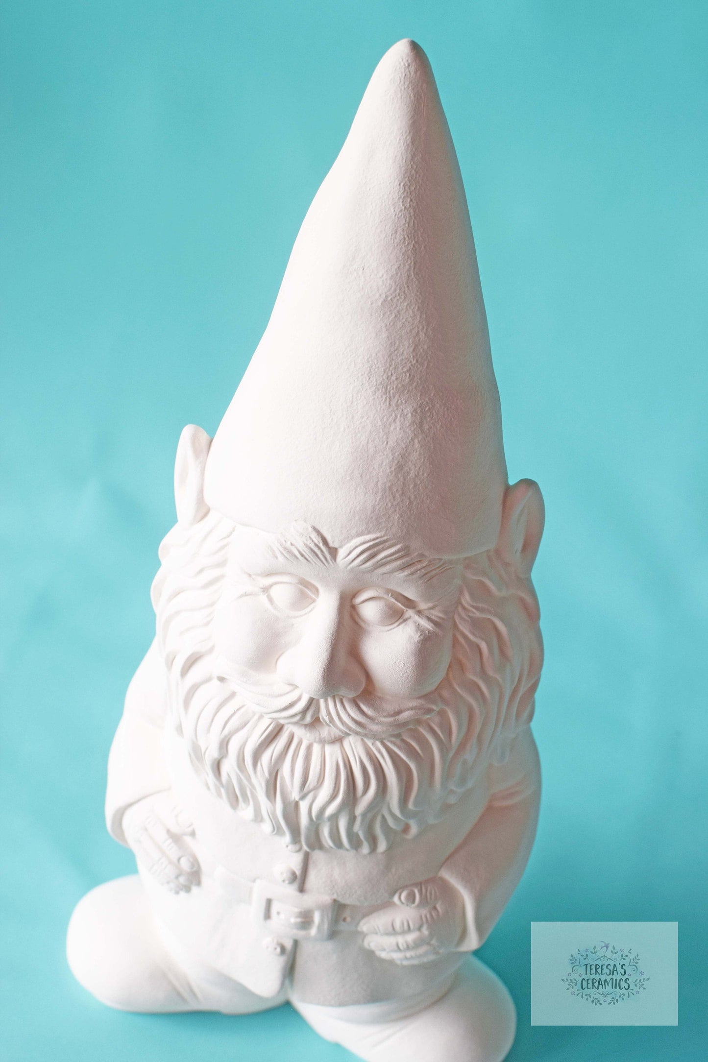 Large Bisque Gnome - DIY Paint Project - Garden Art Ceramics