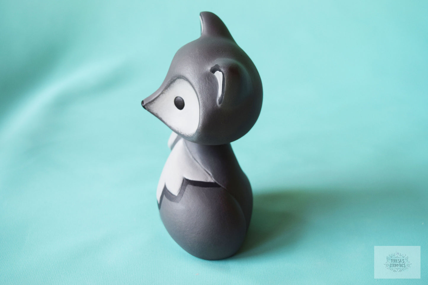 Ceramic Fox | Gray Fox | Fox Home Decor