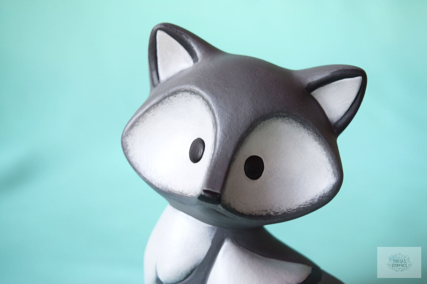 Ceramic Fox | Gray Fox | Fox Home Decor