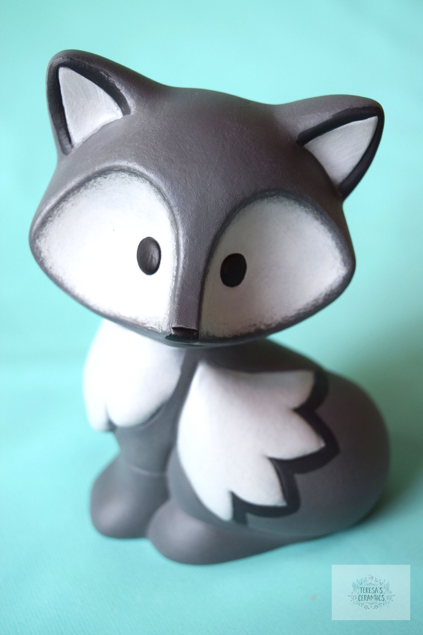 Ceramic Fox | Gray Fox | Fox Home Decor