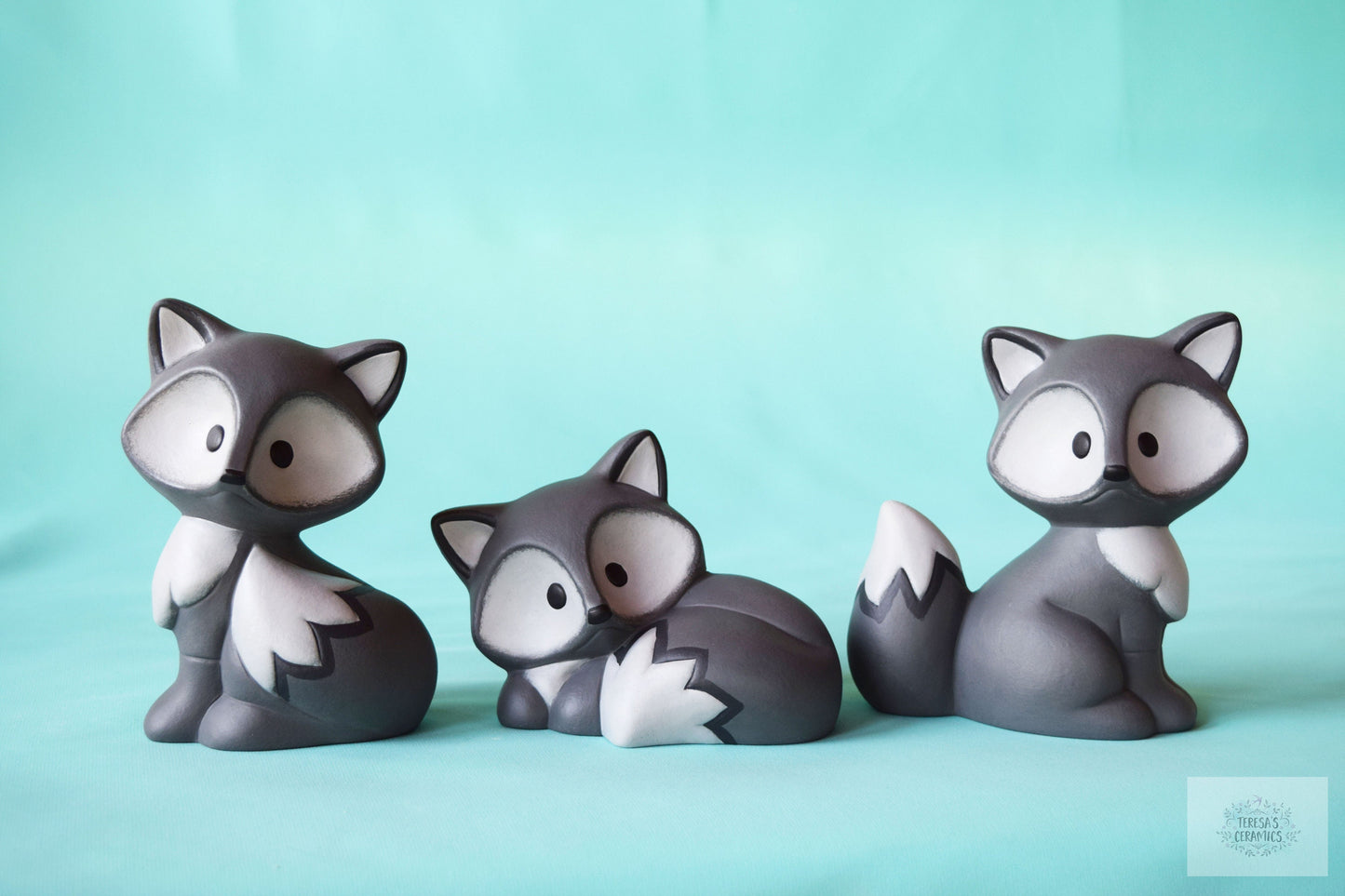 Ceramic Fox | Gray Fox | Fox Home Decor