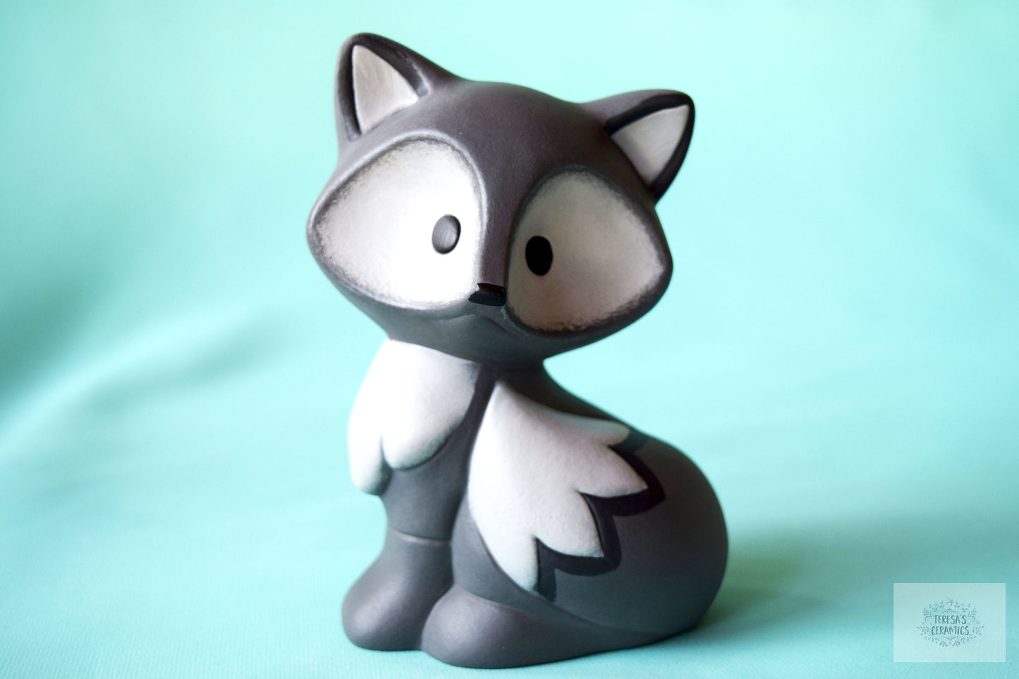 Ceramic Fox | Gray Fox | Fox Home Decor