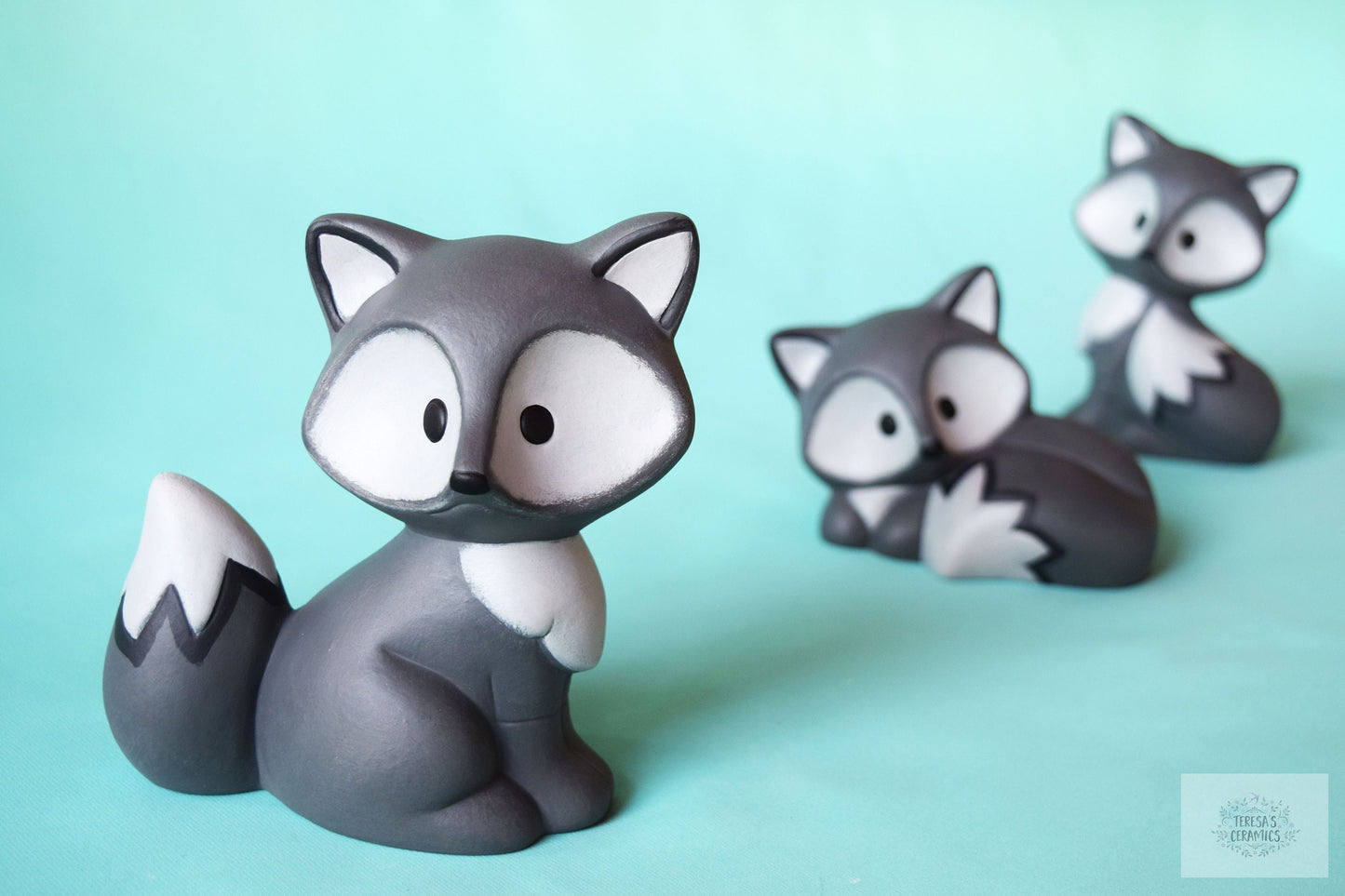 Ceramic Gray Fox | Woodland Style