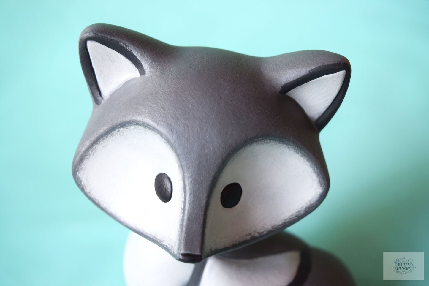 Ceramic Fox | Gray Fox | Fox Home Decor