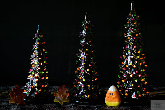 spooky ceramic christmas halloween tree black