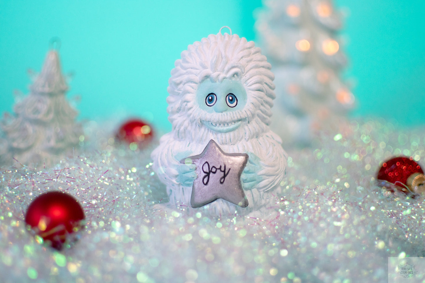 Yeti Holiday Ornament | Ceramic Yeti | Abominable Snowman | Christmas Ornament | Winter Wonderland