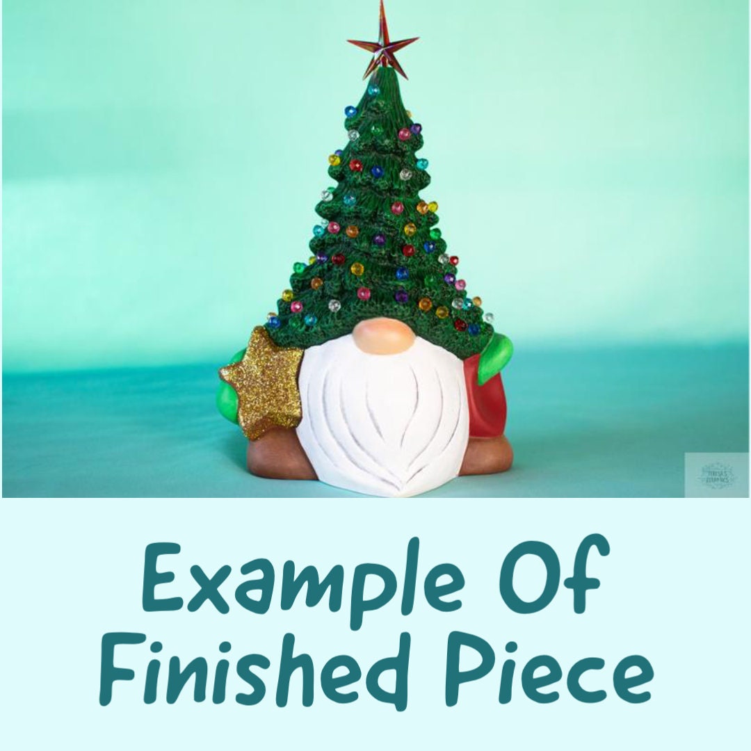 Tannenbaum Ceramic Gnome | Christmas Tree Gnome | Bisque DIY Gnome Light