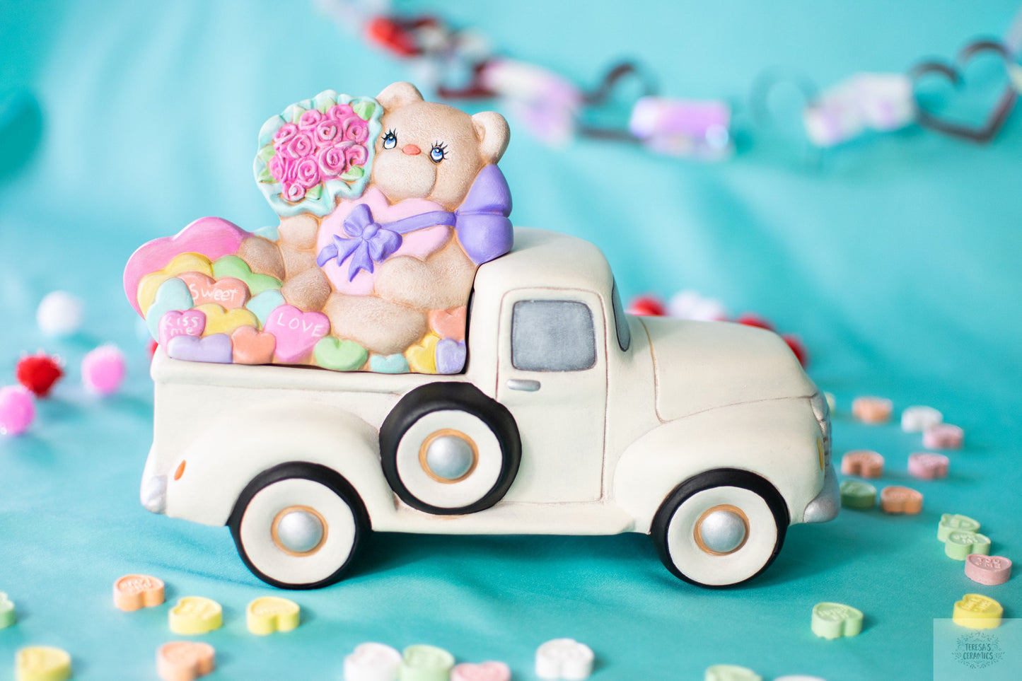 valentine bear pick up truck gift