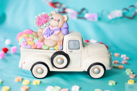 valentine bear pick up truck gift