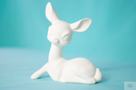 Ceramic Vintage Deer | Bisque White Decor | DIY Deer Decor | Woodland Nature Animal