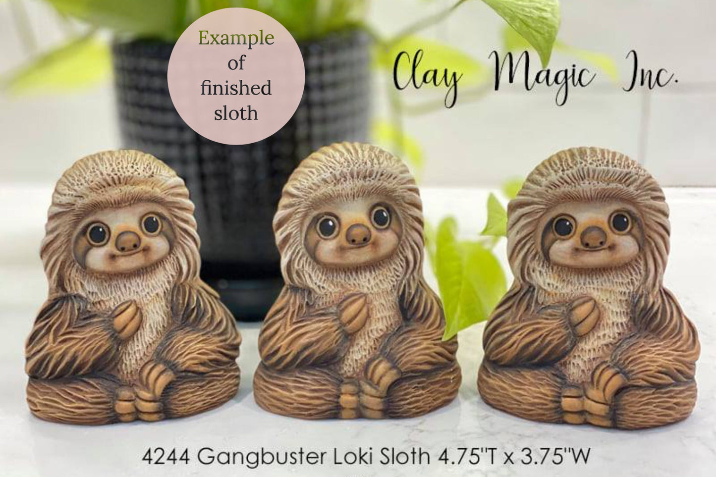 Bisque Ceramic Sloth | Small Sloth Statue | DIY Garden Sloth