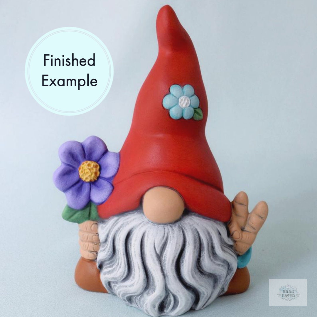 Bisque Garden Gnome - Nordic Gnome - Groovy Gnome - Forest Gnome - Cake Topper Gnome - Swedish Gnome